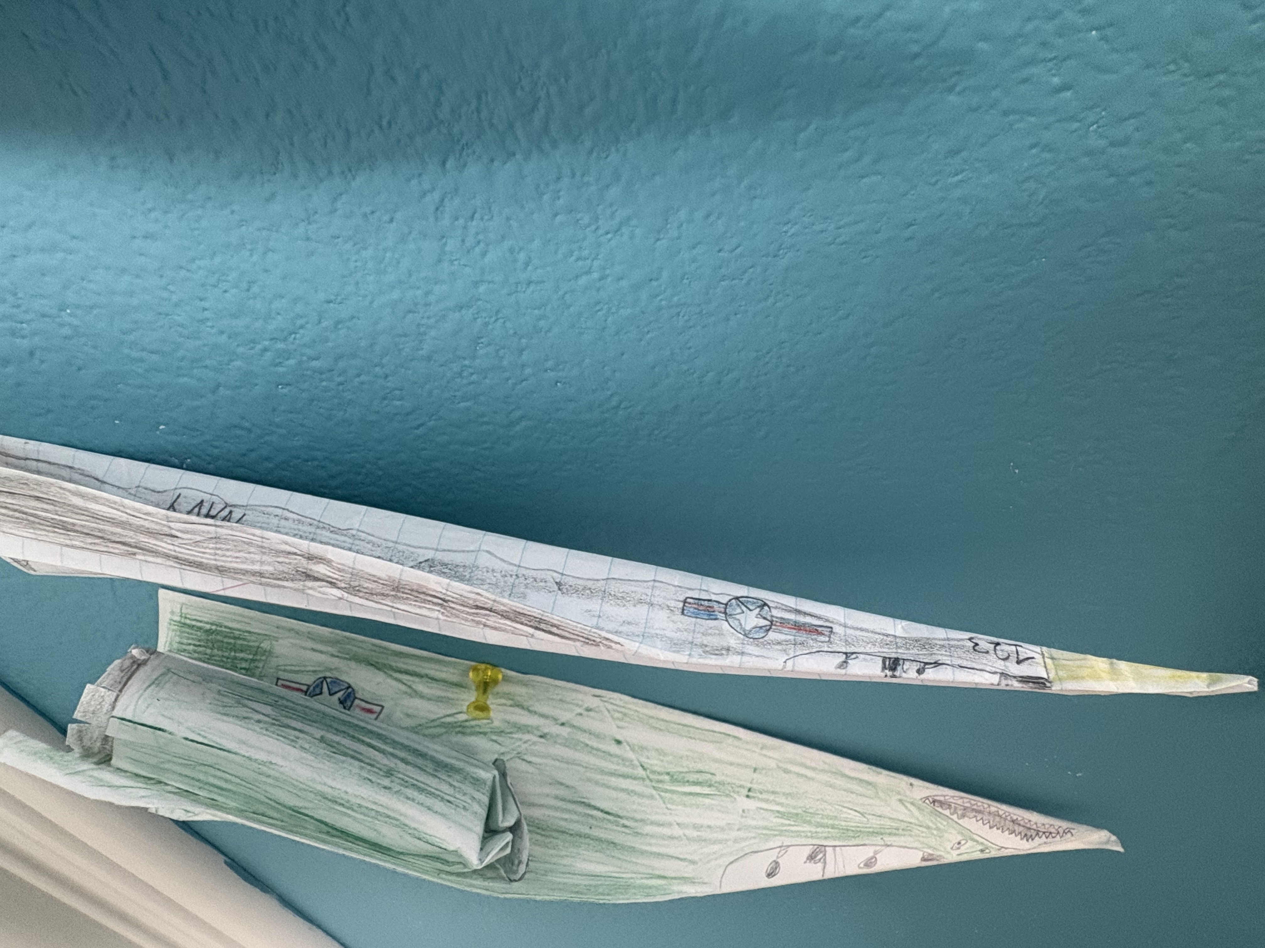 Grey US Air Force Skinny Paper Airplane