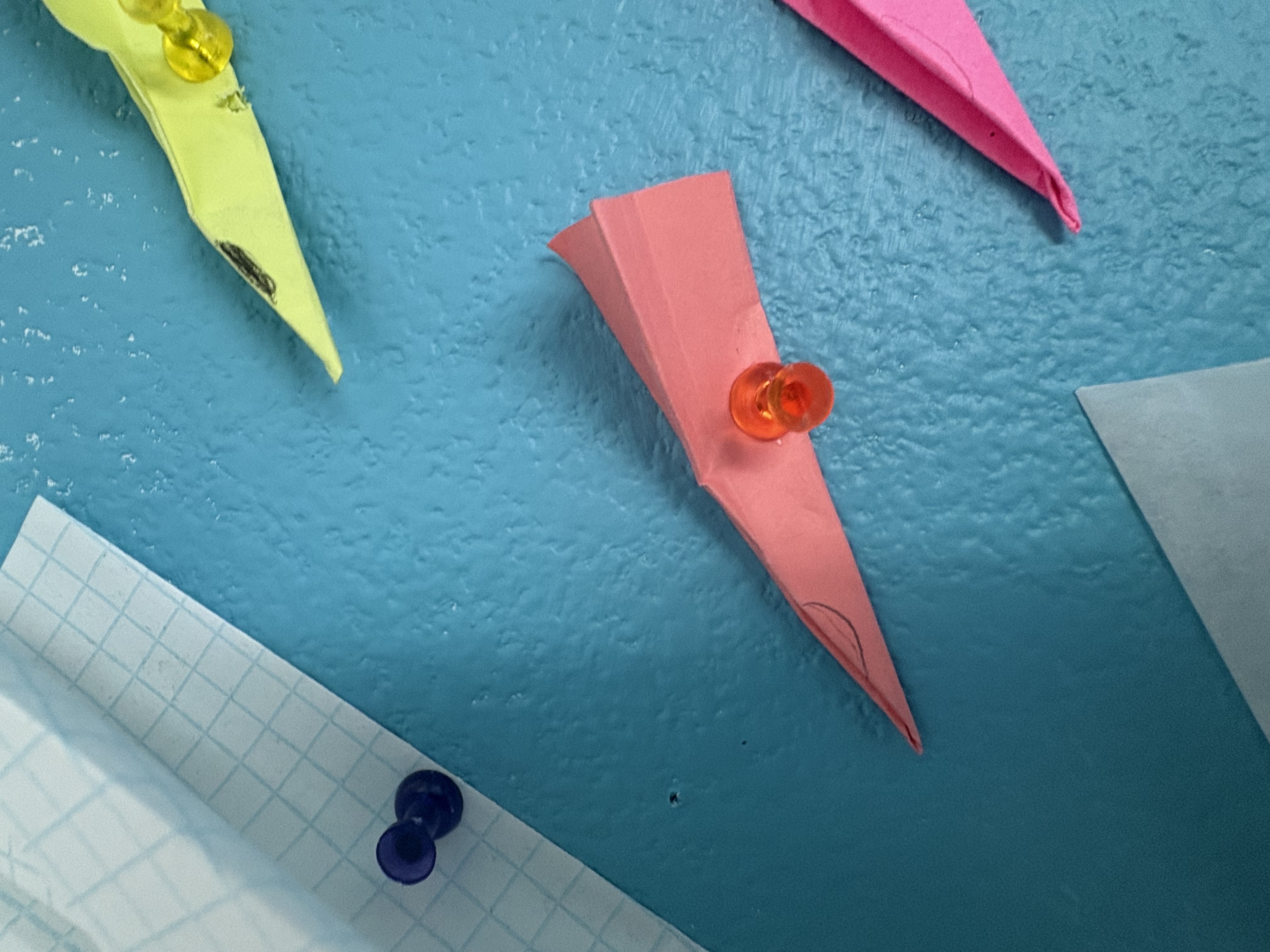 Pink-Red Sticky Note Paper Airplane